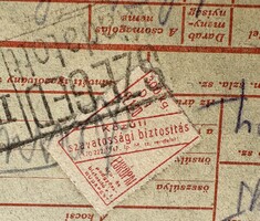 Fuvarlevelek biztosítási bélyeggel.