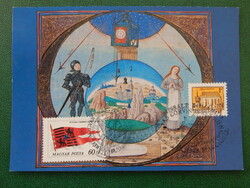 Képeslap - Bibliotheca Corviniana sorozatból: GRADUALE, különféle bélyegekkel