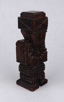 1U972 Régi dél-amerikai fa totem szobor fafaragás 18.2 cm