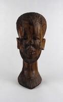 1U976 Afrikai egzotikus keményfa fafaragás férfi fej 28 cm