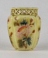 1U067 Antik vajszínű áttört Zsolnay majolika kaspó