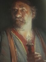 Gulyas Laszlo. Gyertyafeny.-40×35-kerettel.