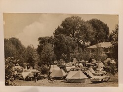 Régi képeslap balatoni kemping Balatonszemesről feladva 1960-as évek
