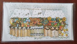 Karácsonyi és újévi képeslap borítékkal postatiszta üdvözlőlap üdvözlőkártya levelezőlap
