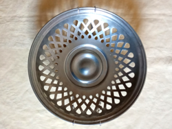 Falitányér - asztalközép - kináló alpaka alpakka alpacca áttört 23x5cm régi gyümölcsös tál