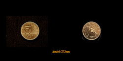 5 FORINT - UNC - A KLASSZIKUS - NAGYKÓCSAGGAL!