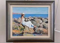 (K) Hornyik Zoltán festmény eladó 66x56  cm kerettel