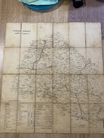 1850-es évekből Baranya Vármegye térkép 40x44  cm