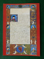 Képeslap - Bibliotheca Corviniana sorozatból: Miscellanea, Mátyás bélyeggel
