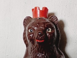 Játék 0004 - medve maci Berlin Bear üreges műanyag 8,5cm retro