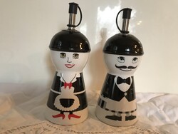KIÖNTŐ - ÚJ - 2 db - OLAJ - ECET - 16 x 6 cm - PORCELÁN - NÉMET - HIBÁTLAN