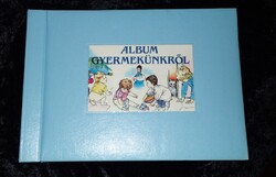 Album gyermekünkről (ÚJ) retro illusztrált fényképalbum / kék