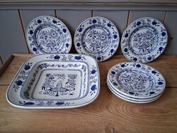 Kék-fehér fajansz készlet - Wilhelmsburg, 1930k.