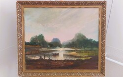 (K) Szép Simon János festmény 68x57 cm kerettel