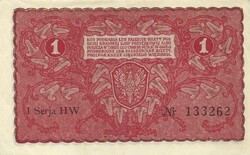 1 marek márka 1919 Lengyelország I.széria nagy számok 2.
