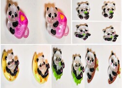 Panda Pandás Fülbevaló 6 db 6 Pár Különböző Színek és Formák Új!
