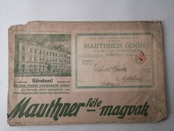 MAUTHNER ÖDÖN - NAGY MÉRETŰ BORÍTÉK - MAUTHNER FÉLE MAGVAK REKLÁM - 1908