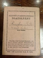 Régi okiratok, egy személyhez tartozó papírok , engedélyek 1940-50 es évekből