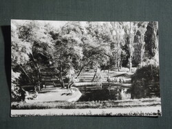 Képeslap,Miskolctapolca fürdő,barlangfürdő,sétány,park,tó látkép,részlet, 1965-