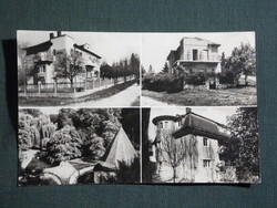 Képeslap,mozaik,Miskolctapolca fürdő,barlangfürdő,sétány,park,Orion üdülő látkép,részlet, 1965-