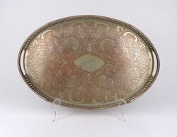1U369 Antik ezüstözött angol fém tálca 27 x 41 cm