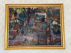 Uhrig Zsigmond (Szentendre 1919- Vác 1993) Kertben