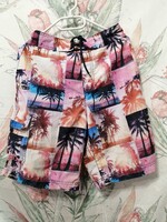 S-es hawaii mintás rövidnadrág, sort, derékbőség 72-82 cm