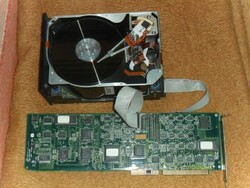 Retro Maxtor XT-4380E HDD winchester + Adaptec ISA kártya vezérlő