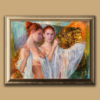 Kárpáti József: Flóra így is úgy is  - keretezve: 70x90cm - alkotás: 60x80cm - KJ23/760M