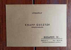 Knapp Gusztáv könykereskedés - Levelezőlap