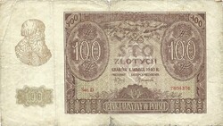 100 zloty zlotych 1940 Lengyelország 2.