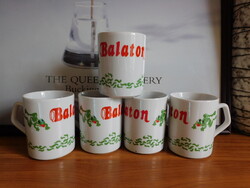 Retro Zsolnay békás bögre Balaton felirattal