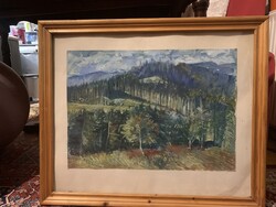 Aqvarell,41*61 cm,alkotó:Csipkés Péter 1989,Nem szignózott,fakeretben