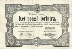 Két 2 pengő forintra 1849 Kincstári utalvány 2.