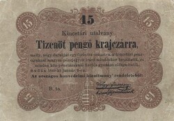 15 tizenöt pengő krajczárra krajcárra 1849 Kossuth 2.