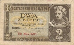 2 zloty zlote zlotych 1936 Lengyelország 2.