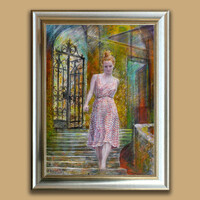 Kárpáti József: A kapu  - keretezve: 80x60cm - alkotás: 70x50cm - KJ23/763M