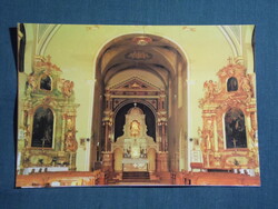 Képeslap,Máriagyűd,Barokk kegytemplom,oltár látkép,részlet,1988-