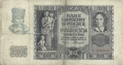 20 zloty zlotych 1940 Lengyelország 2.