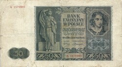 50 zloty zlotych 1941 Lengyelország 2.