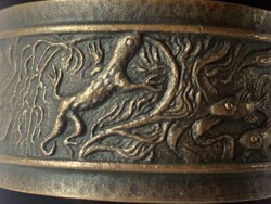 KARPEREC -BRONZ-DOMBORMŰVES-gyikkal,halakkal