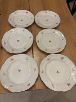 Gyönyörű Zsolnay virágos 6 db lapos tányér 23cm