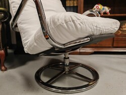 Vintage Ikea retro Smedsta forgó fotel mosható huzattal króm lábbal