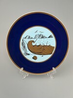 Limitált kiadású Salvador Dalí aranyozott porcelán tányér vízöntő zodiákus jeggyel