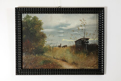 Páli - Tájkép őzekkel / szarvasokkal 33x43cm -- Erdő