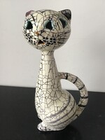 Retro kerámia cica 23cm.