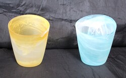 2 db színes üveg mécsestartó