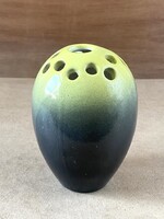 SÁRGA ÉS FEKETE SZÍNŰ GRÁNIT RETRO PORCELÁN VIRÁG TARTÓ DÍSZTÁRGY 13.5 CM