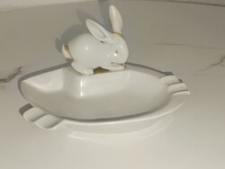 AKCIÓS! Ritka Zsolnay porcelán hamutartó – nyuszifigurával