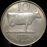 Guernsey 10 új penny, 1970 B08B2
